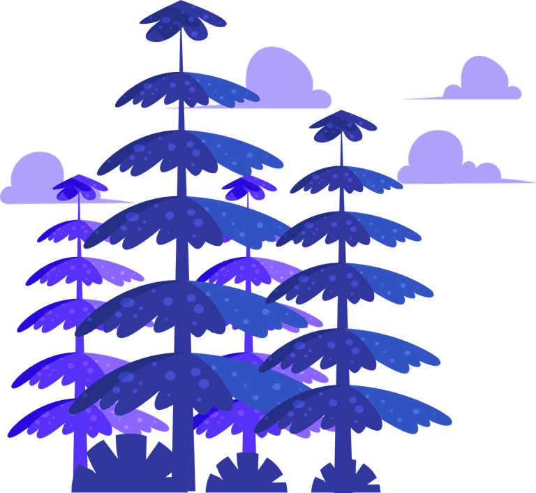 natural trees icons collection colorful sketch
