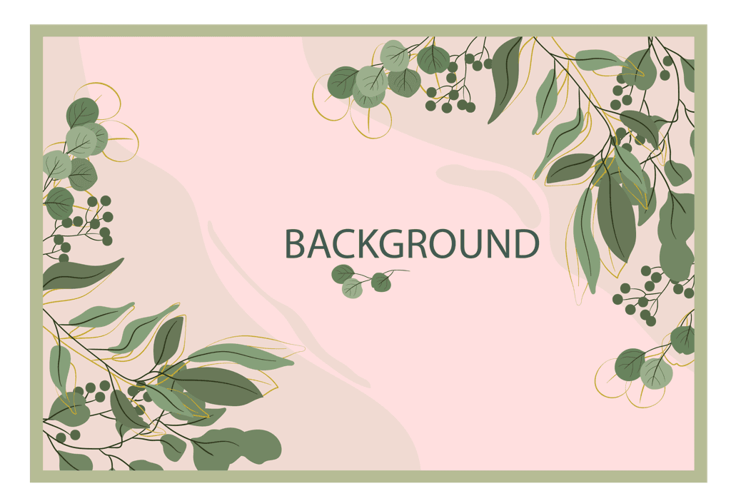 nature background template handdrawn classic leaves decor