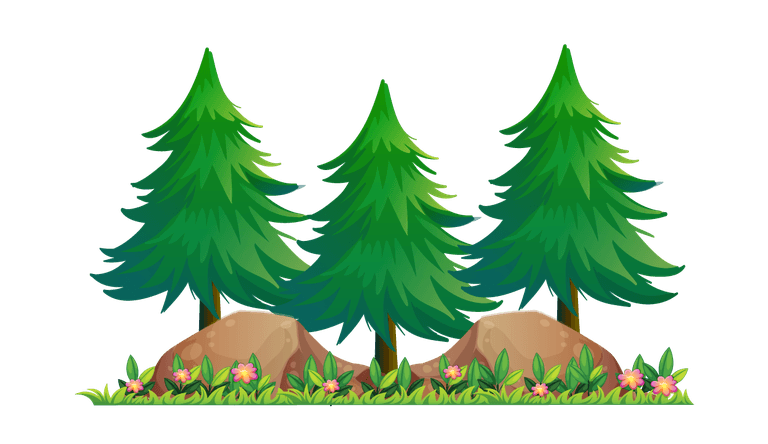 isolated forest trees illustration