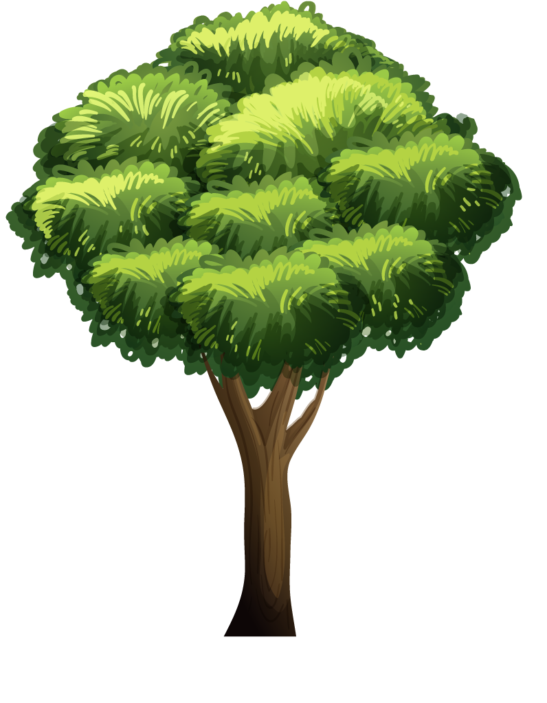 isolated forest trees illustration with lush green foliage for natural landscapes or eco-friendly projects