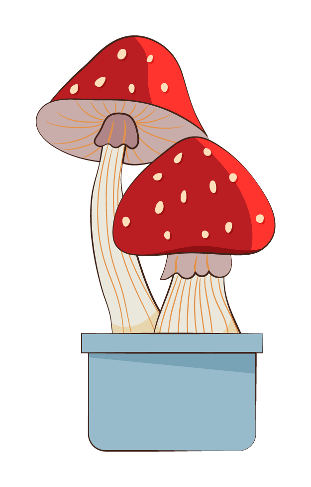 nature stickers colored flat pots sketch