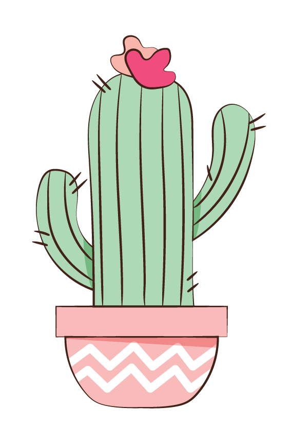 nature stickers colored flat pots sketch