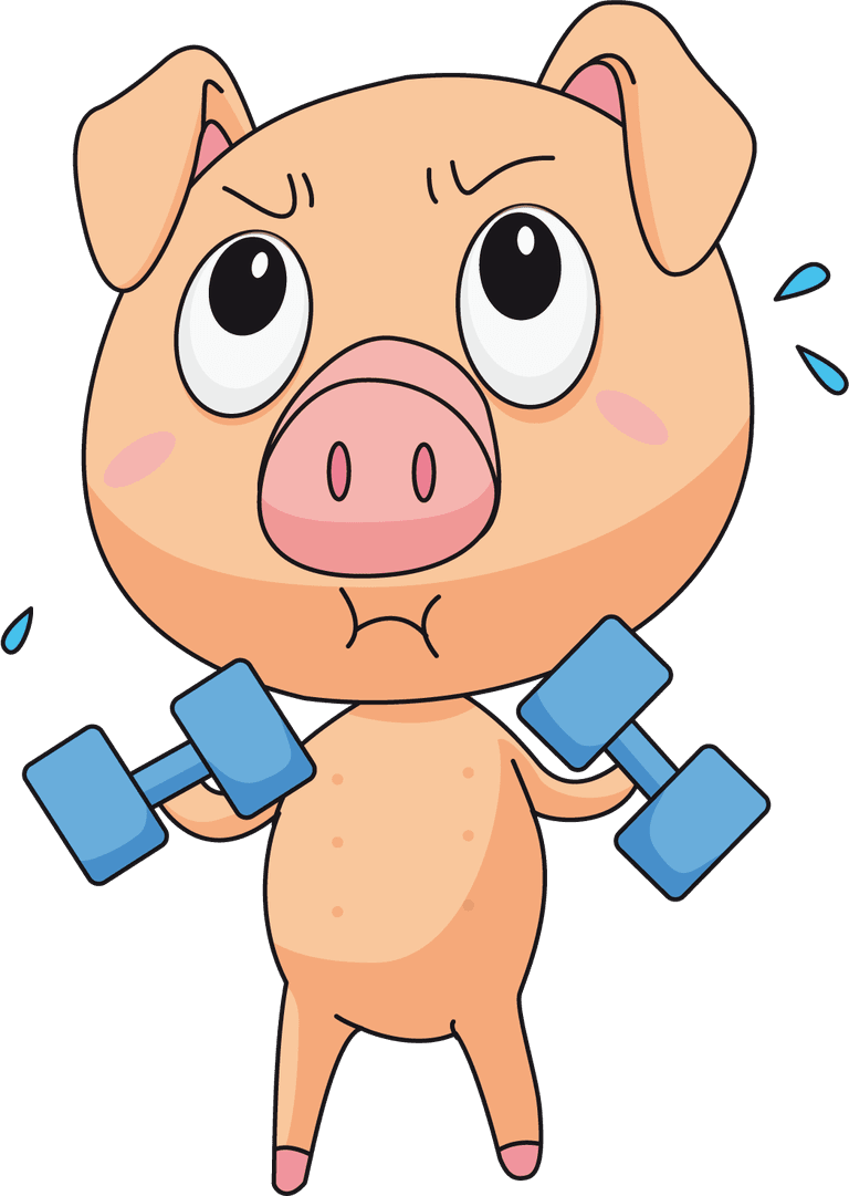 naughty piglet illustration of a active pigs