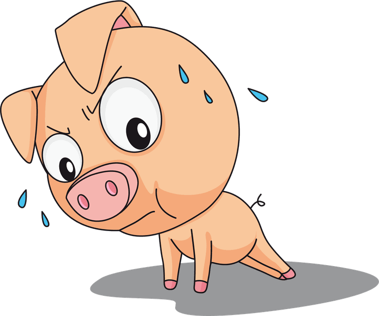 naughty piglet illustration of a active pigs