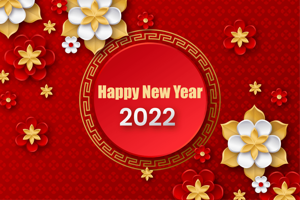 celebrate new year paper style with elegant floral motifs and vibrant colors for 2022