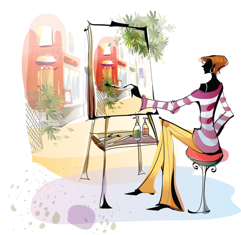 nice girls graphic graphic capturing creative spirit in art studio with vibrant colors
