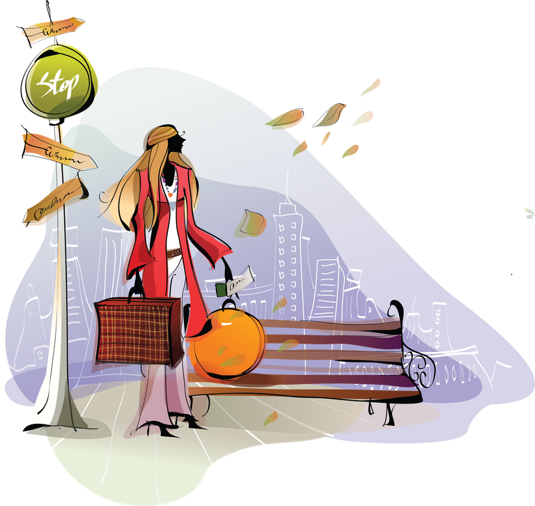 nice girls graphic illustration featuring stylish women in urban settings with chic flair