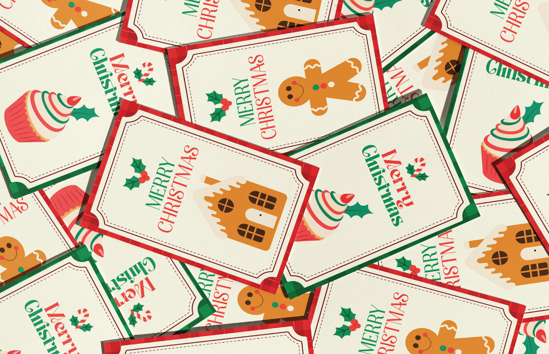 Vintage Christmas greeting card Set – Festive holiday card designs (image 1)