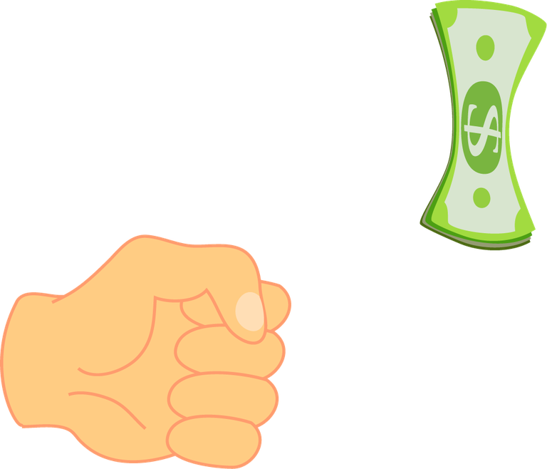 novo icon series money representation with a fist and dollar note for financial concepts
