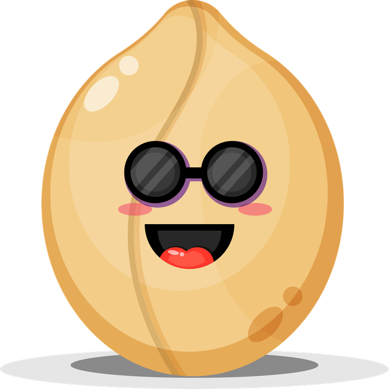 cute peanuts with emoticons featuring a smiling nut wearing sunglasses