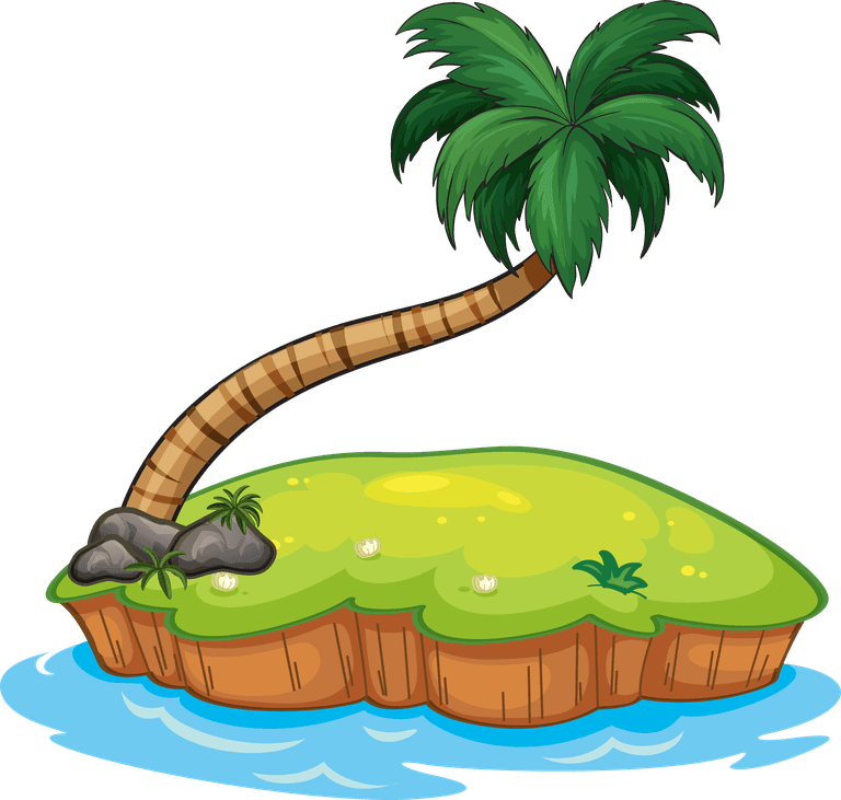 oasis set island nature: serene palm tree with vibrant greenery for coastal themes