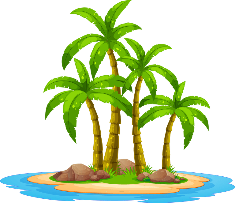 oasis set island nature with palm trees and serene waters for tropical escape