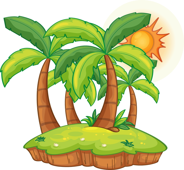 oasis set island nature with lush palms and vibrant sun for tropical themes