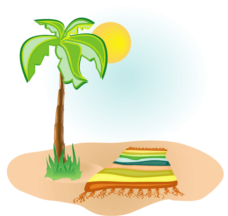 oasis summer icons for tropical vibes, sunbathing, and relaxation on the beach