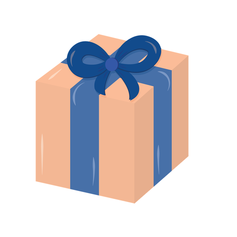 various colorful cute object illustration featuring a charming gift box with a vibrant bow