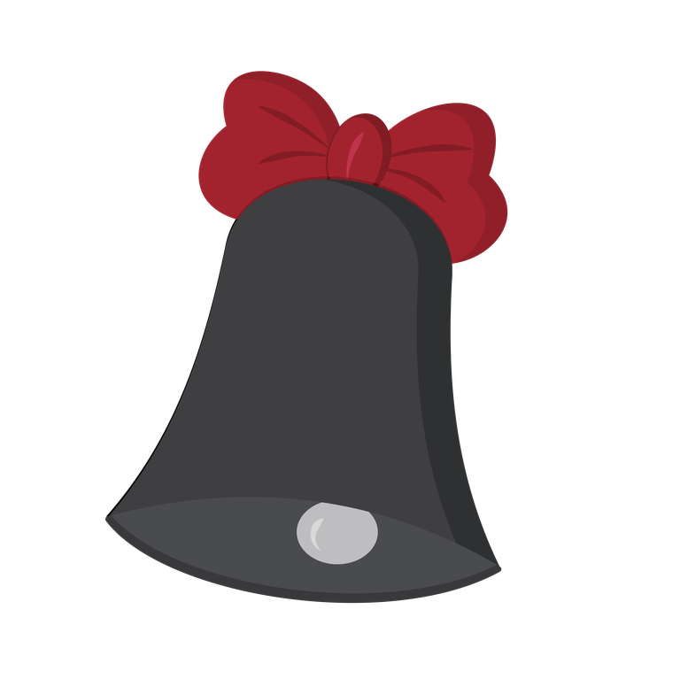 various colorful cute object illustration featuring a charming bell with a festive bow