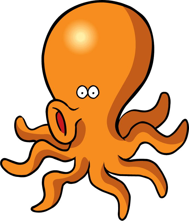 cute octopus cartoon marine life vector for kids’ educational materials and sea-themed decorations