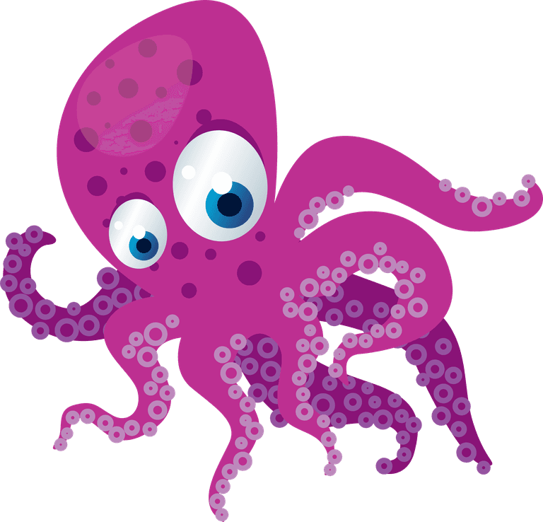 octopus cute cartoon animals vector for children’s products and playful illustrations