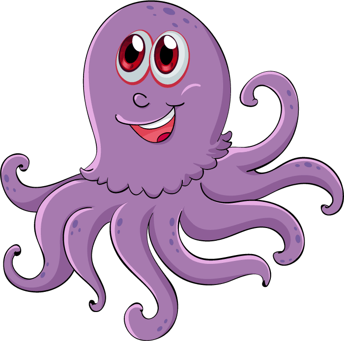 octopus funny cartoon octopus character pose illustration