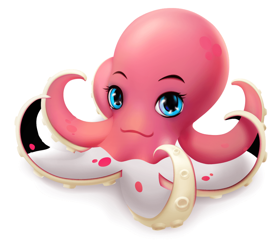 octopus funny sea animals and fishes cartoon vector