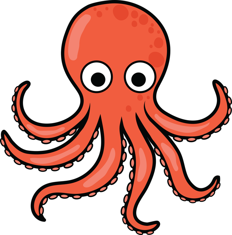 playful octopus marine animals common seafood with expressive eyes for children's illustrations