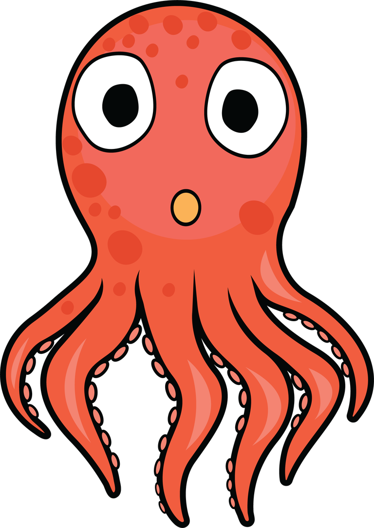 octopus marine animals common seafood with playful design suitable for kids' menus