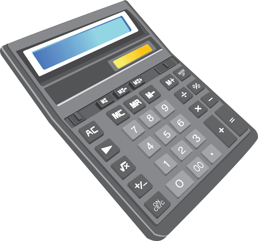 office accessories illustration vector featuring a modern calculator for productivity and efficiency