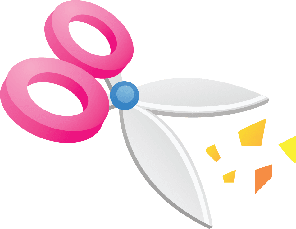 cute office accessories illustration vector featuring playful pink scissors for creative tasks