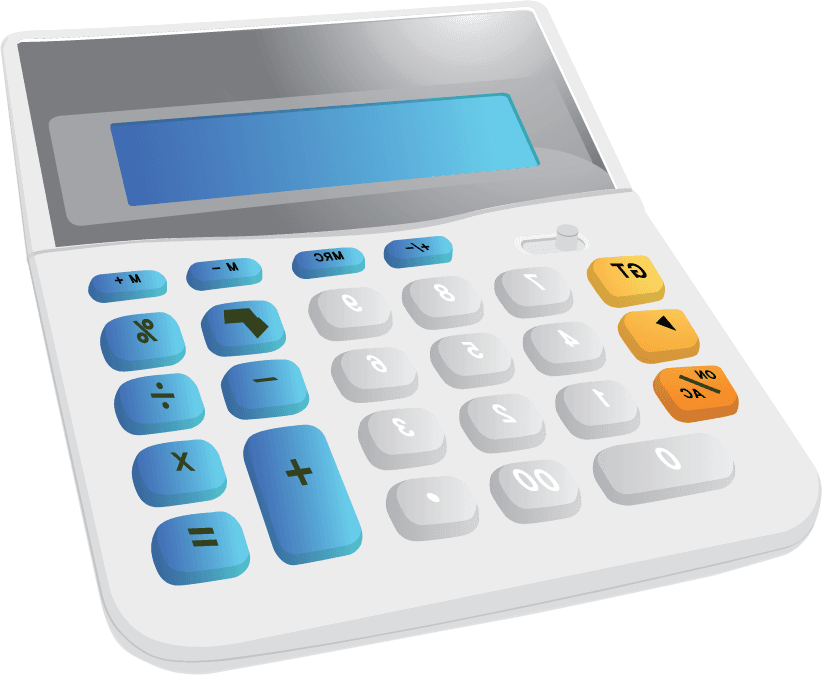 office accessories illustration vector featuring a modern digital calculator for efficient calculations