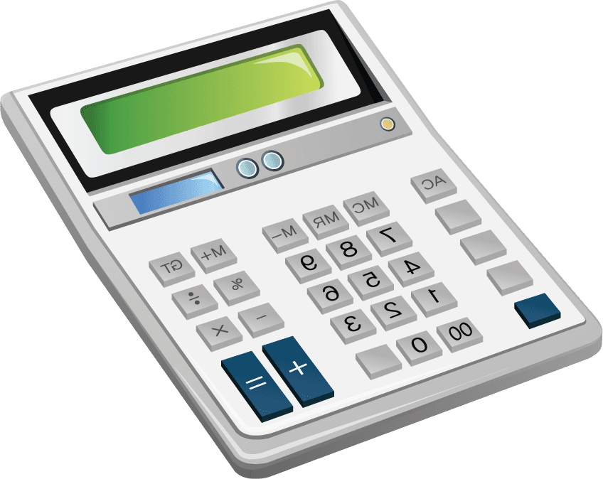 office accessories illustration vector featuring a modern calculator for efficient workplace tasks