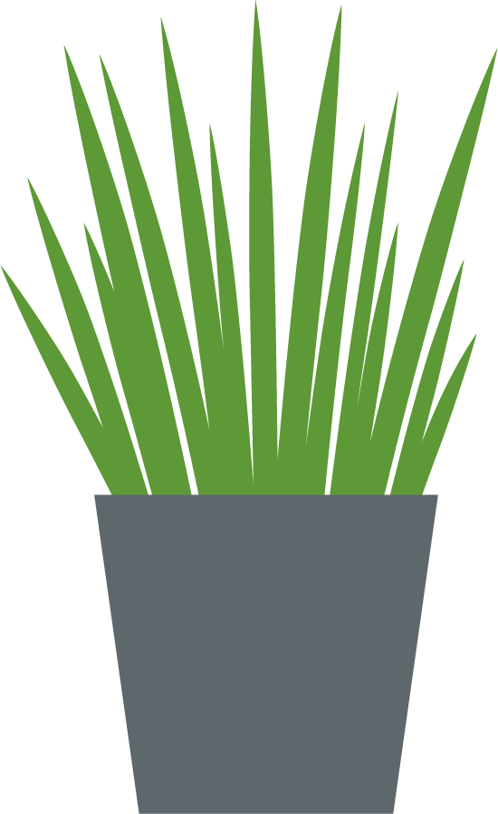 office essentials flat elements set for a vibrant workspace with potted plants