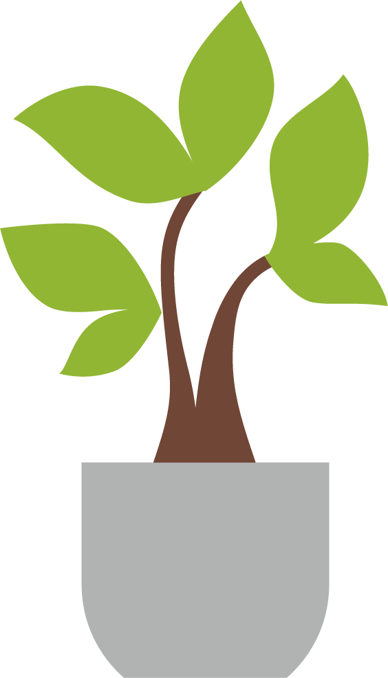 office essentials flat elements set featuring a lovely plant for your workspace