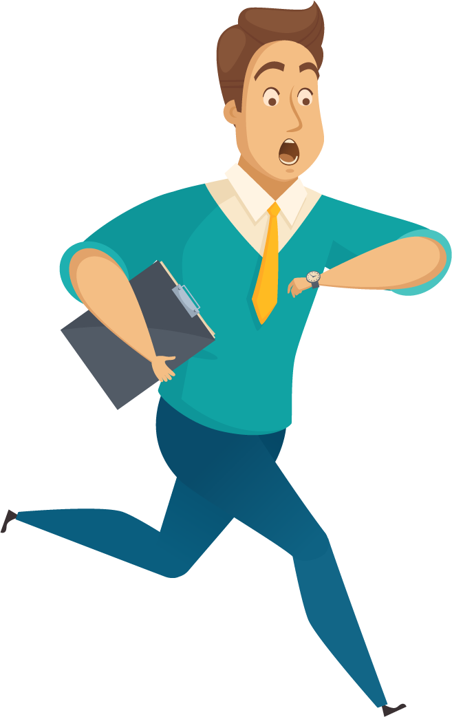 dynamic office worker male poses in a hurry with a briefcase for busy professionals