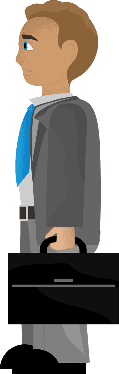 office workers set vectors featuring professional male character with briefcase for modern workplaces