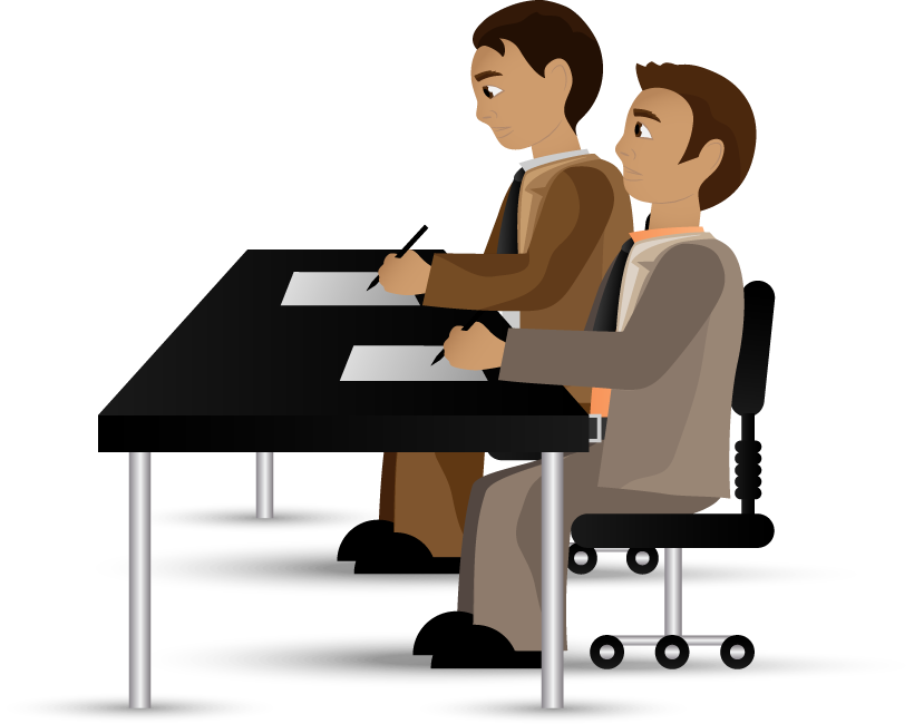 office workers set vectors for collaborative meetings and professional discussions