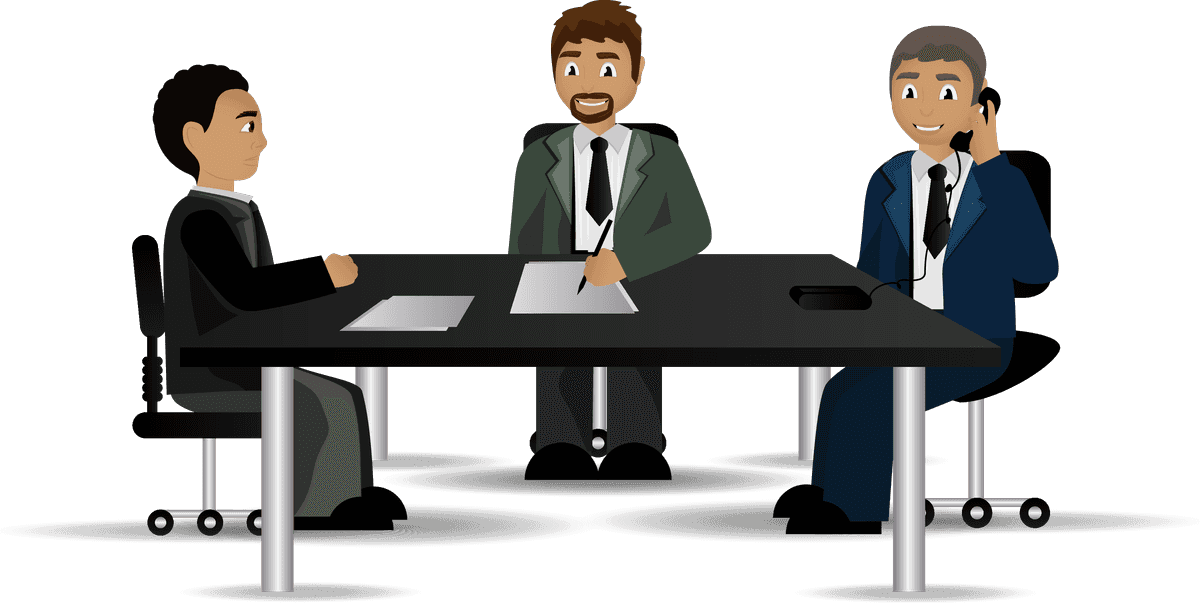 office workers set vectors engaging in a business meeting with diverse professionals