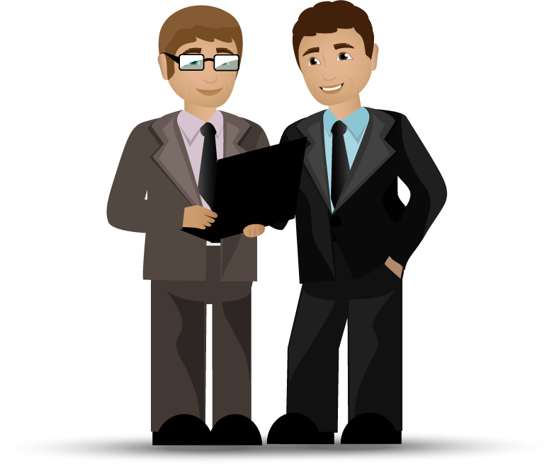 office workers set vectors with professionals discussing important project details