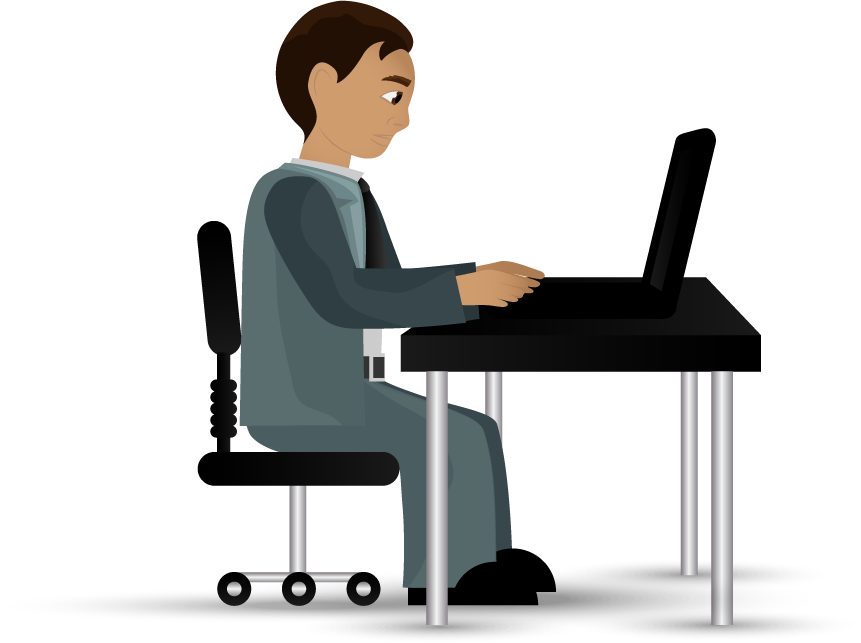 office workers set vectors featuring engaged individuals using laptops in modern office environments