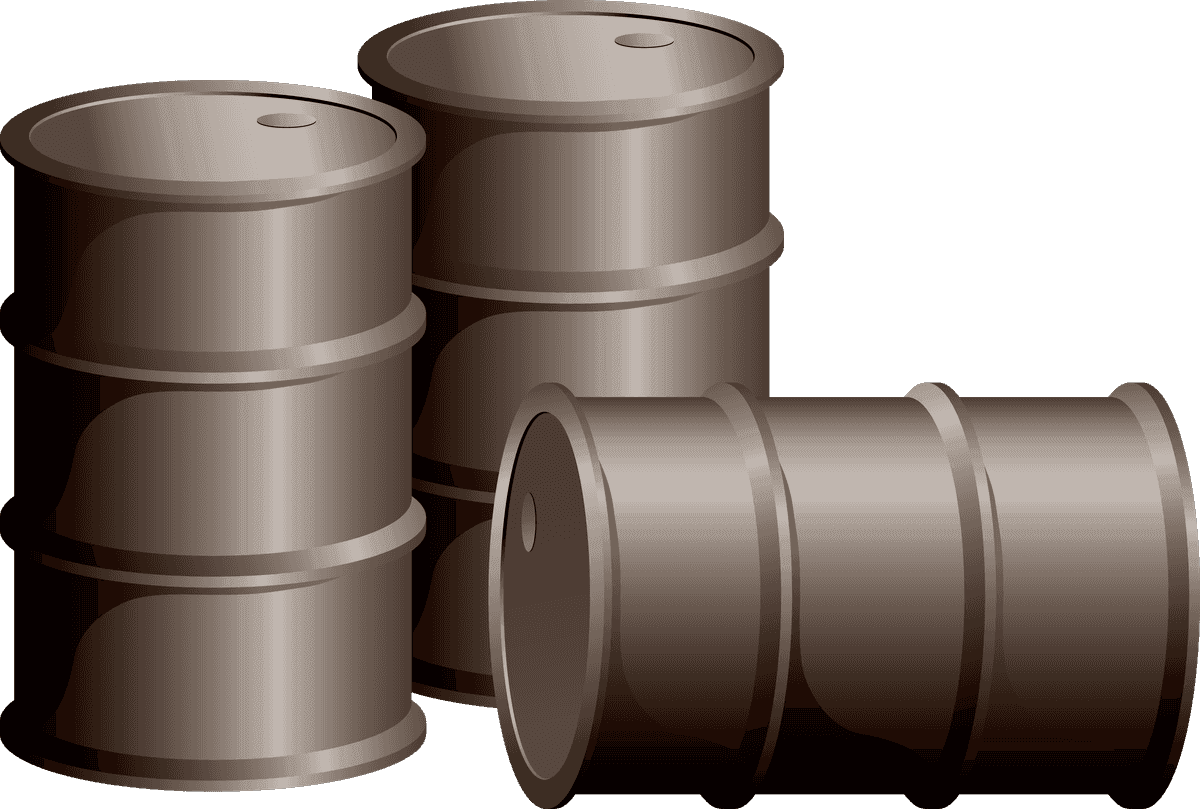 oil industry design elements featuring realistic depiction of oil barrels for various applications