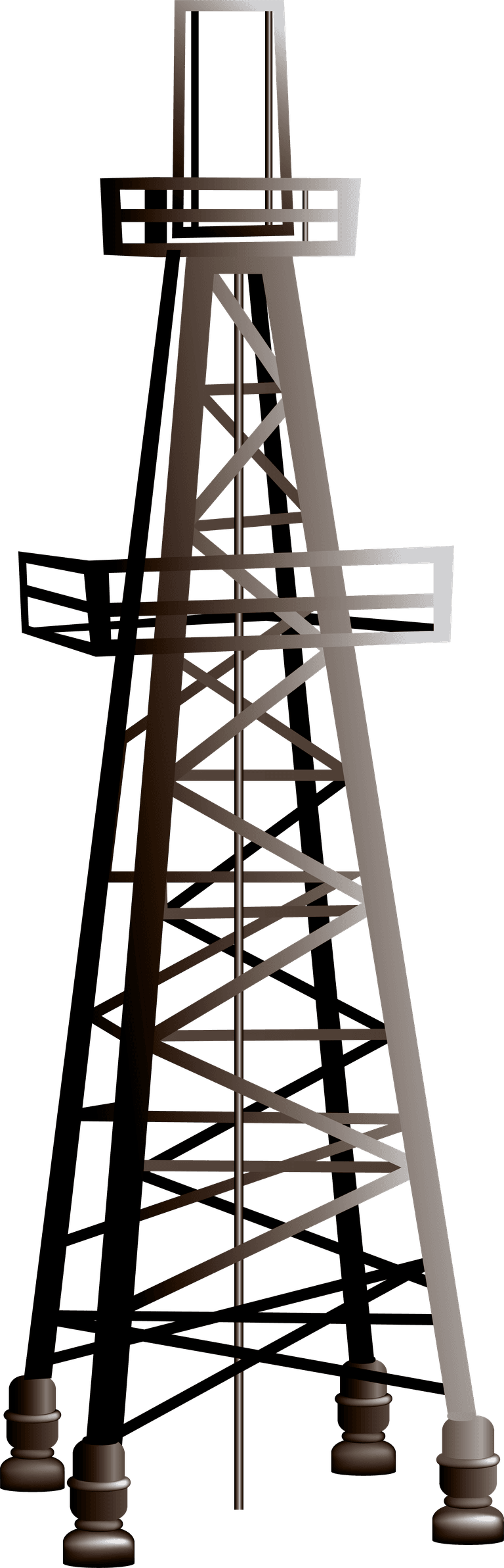 oil industry design elements vector featuring a detailed oil derrick and pump jack for modern projects