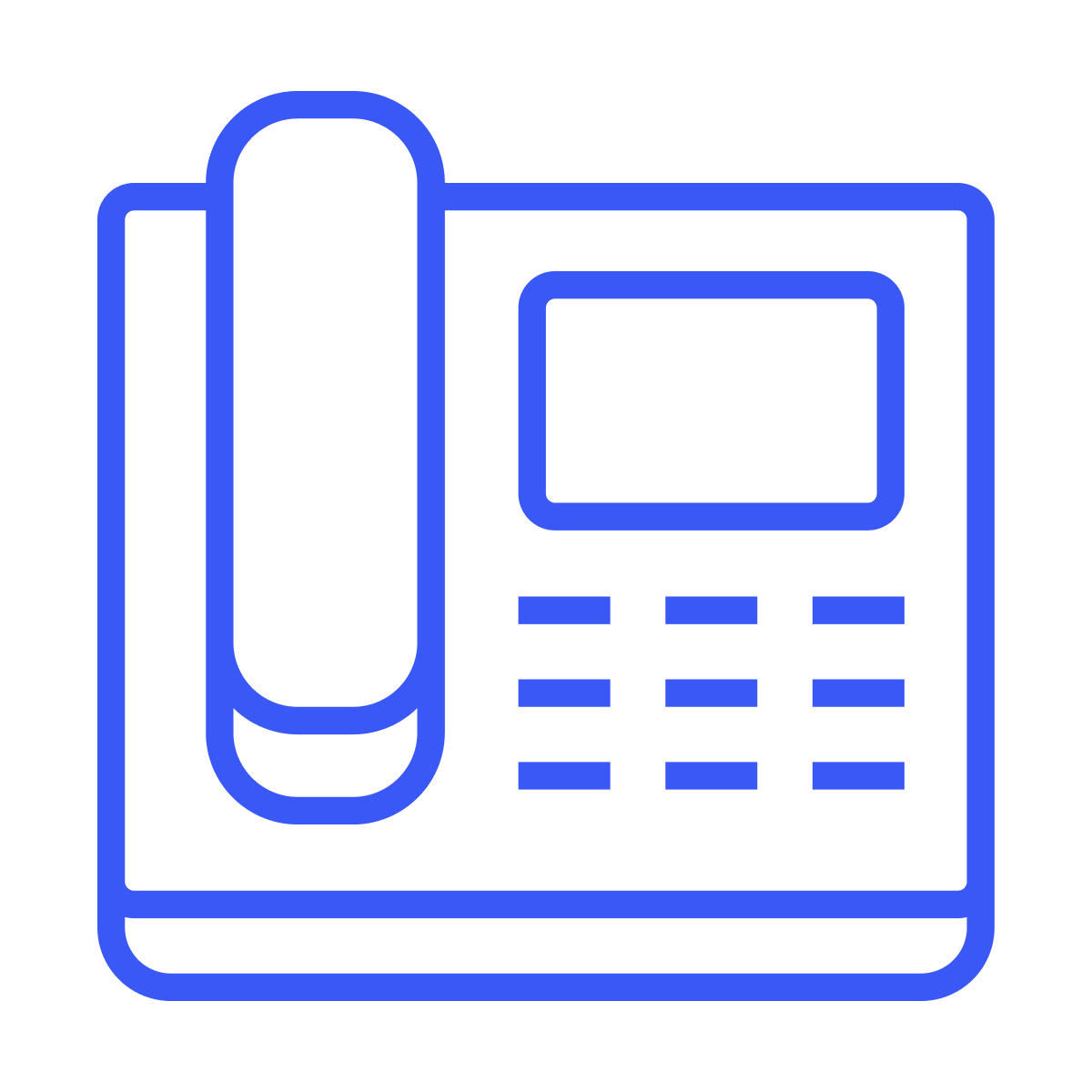 simple outline landline phone icon for communication and contact in minimalist line art style for ui