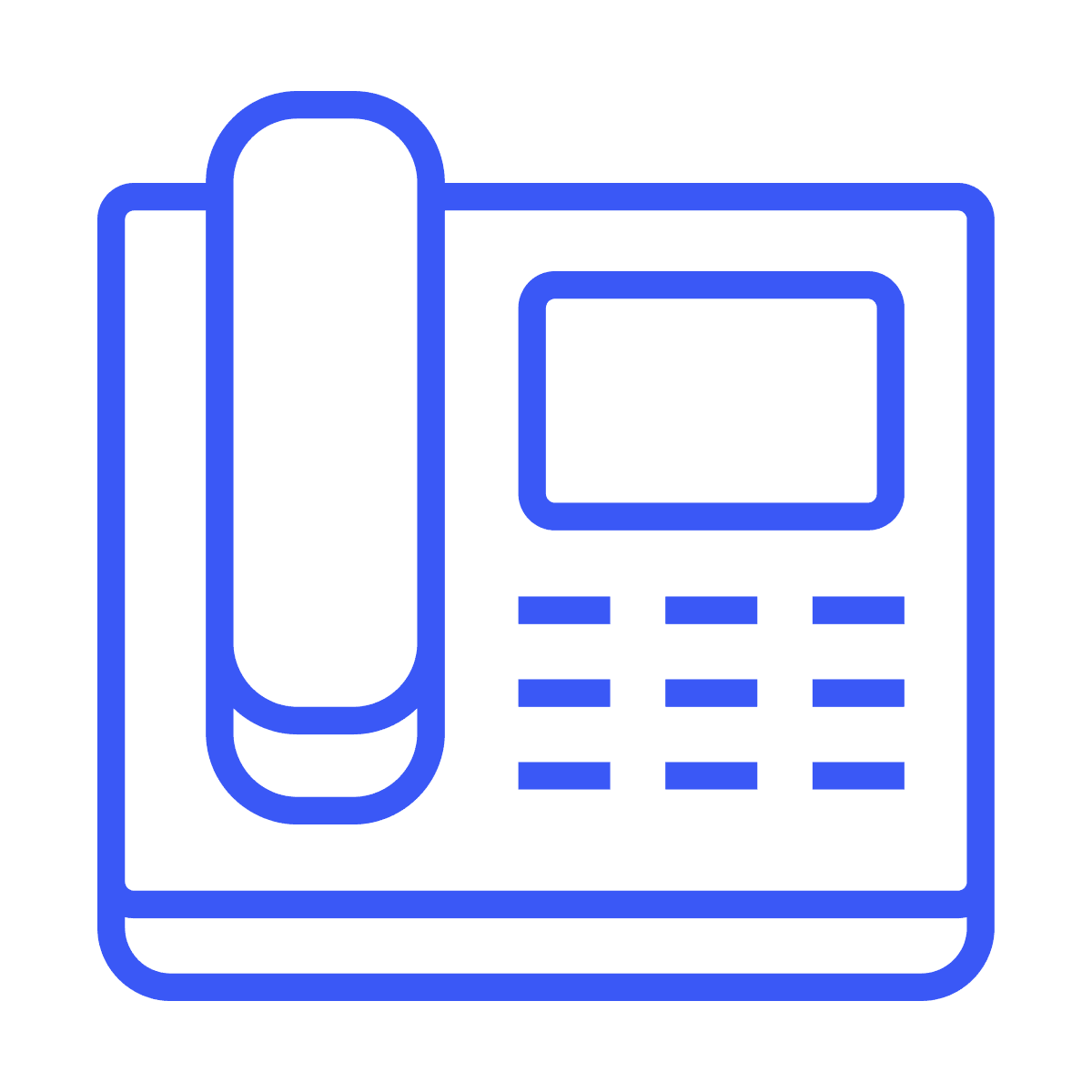 simple outline landline phone icon for communication and contact in minimalist line art style for ui