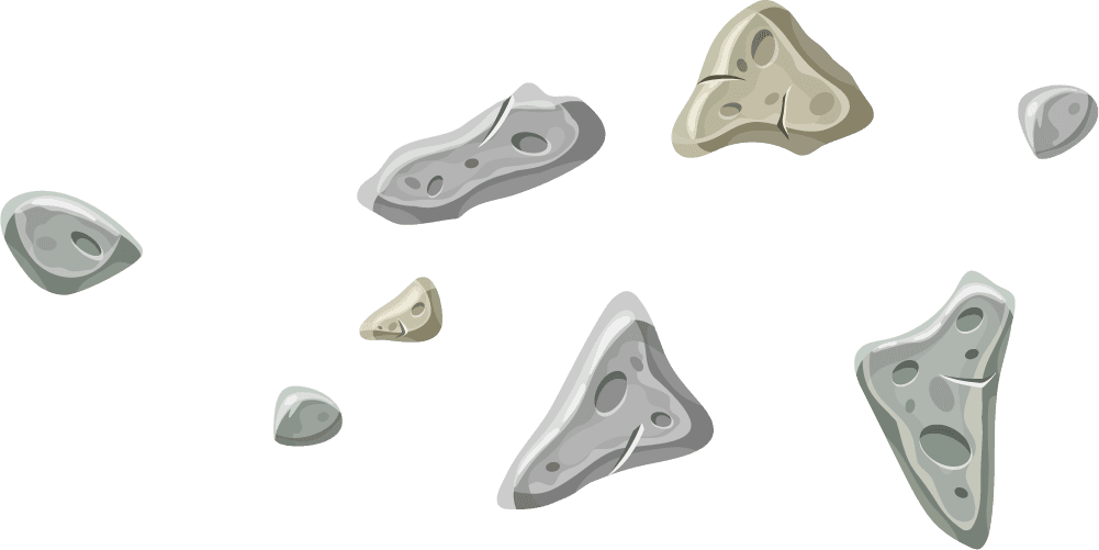 old gray stones rocks isolated white background