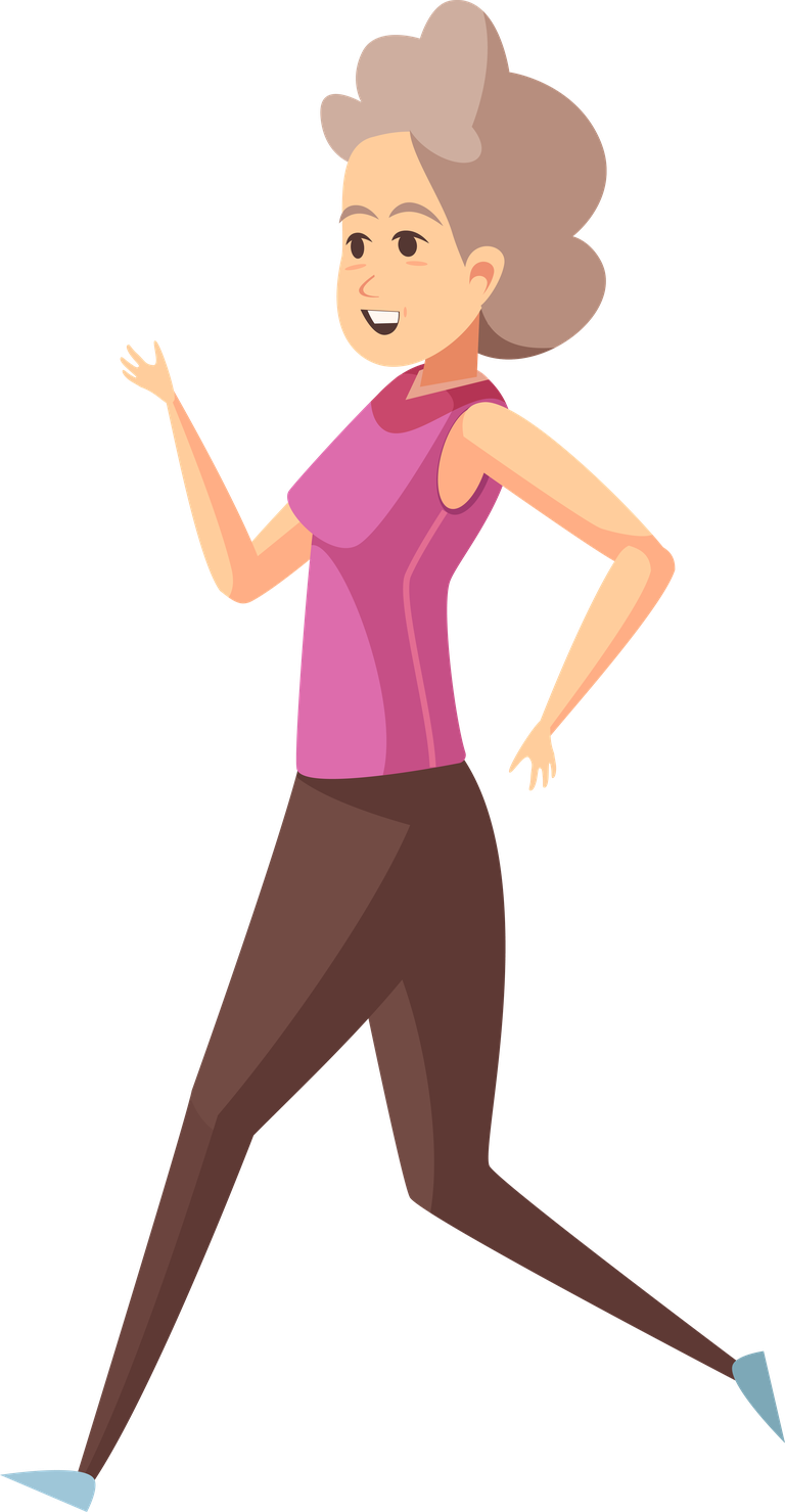 old man woman characters in energetic fitness attire promoting healthy lifestyles