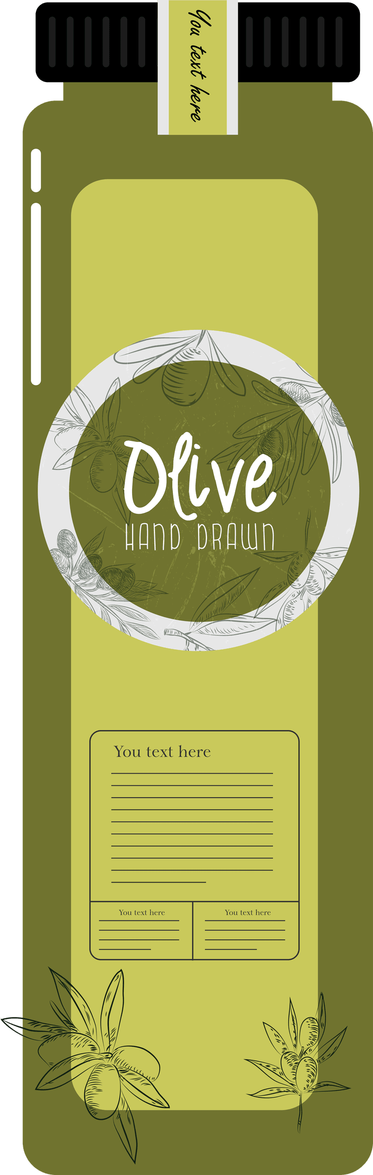 olive products advertising banner handdrawn flat decor