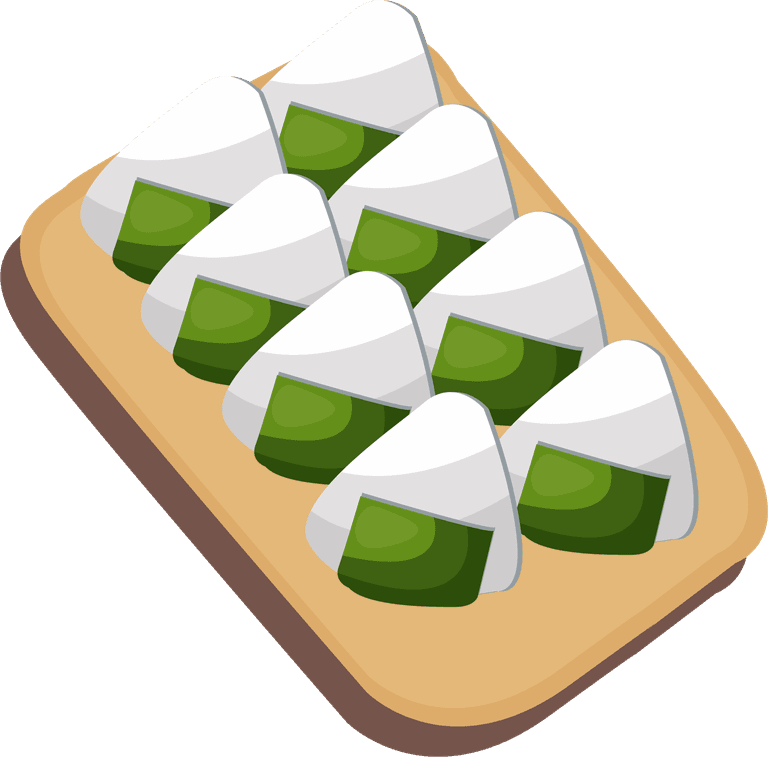 onigiri japanese food isolated on white background vector