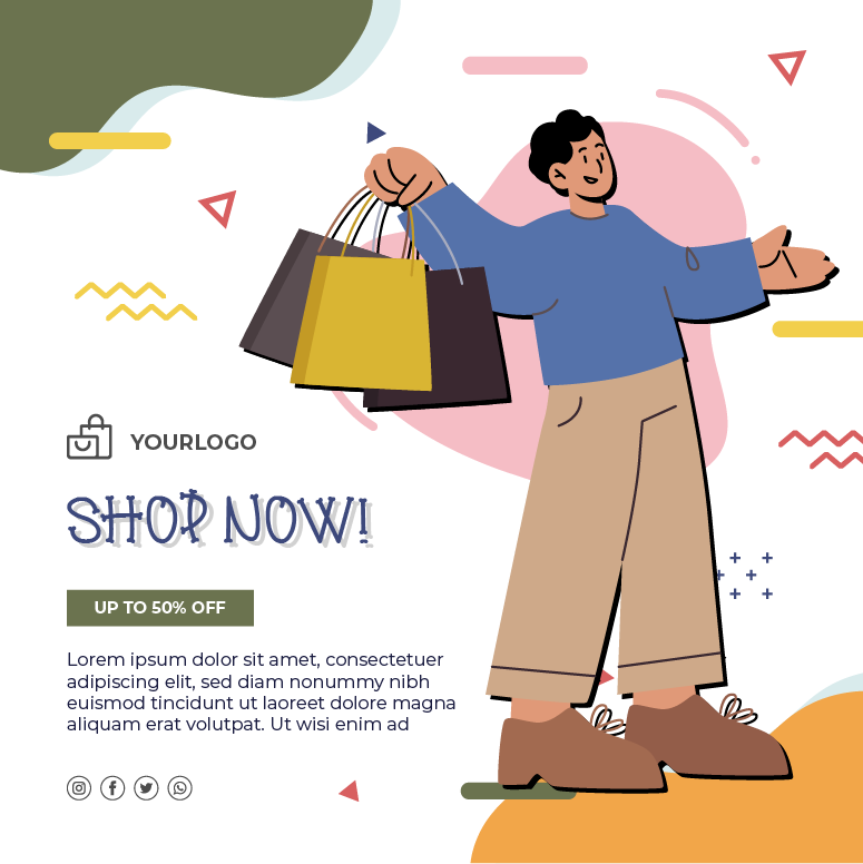 online shopping e-commerce sale instagram post template