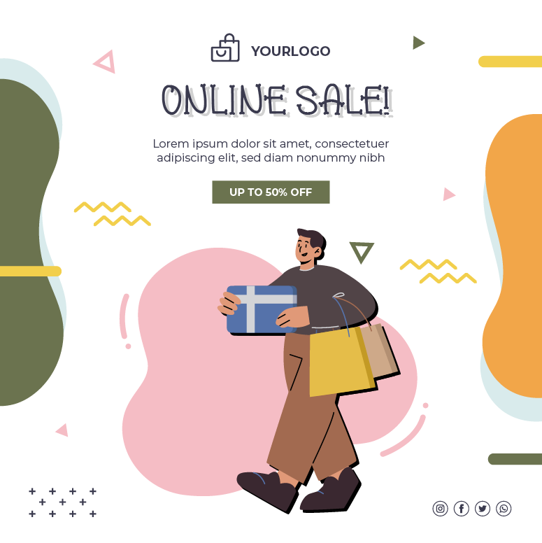 online shopping e-commerce sale instagram post template