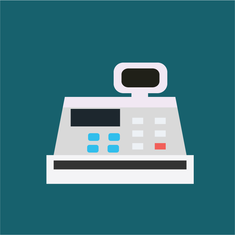 online shopping icons collection featuring modern cash register for e-commerce platforms