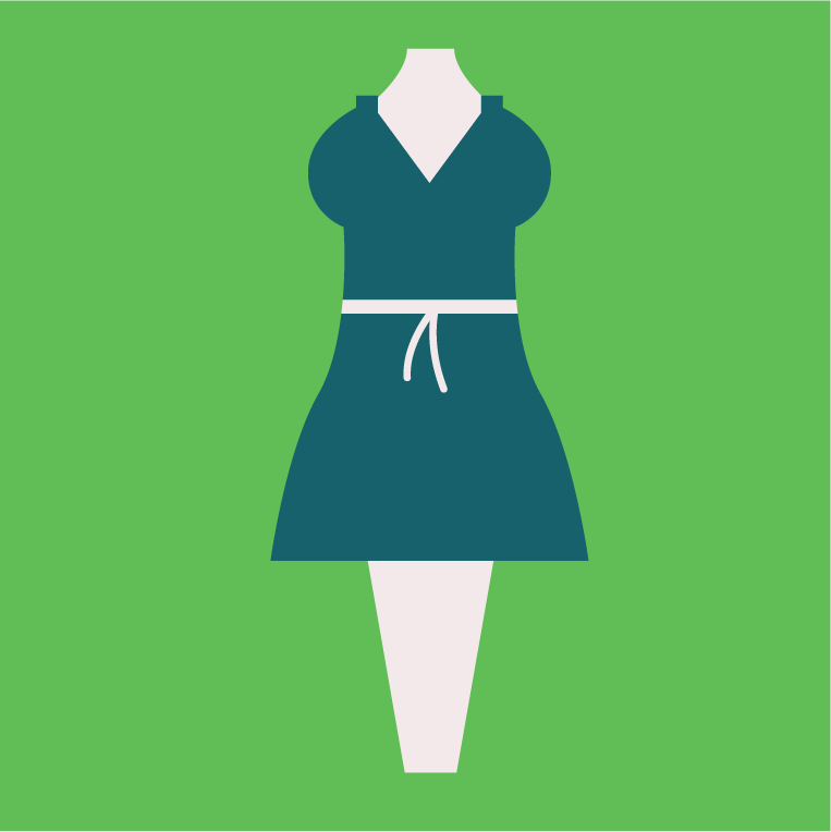 online shopping icons collection featuring stylish dress illustrations for e-commerce platforms